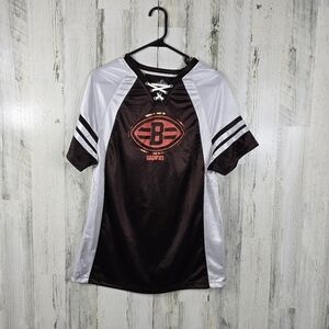 Majestic cleveland browns women's jersey shirt with sequins size medium